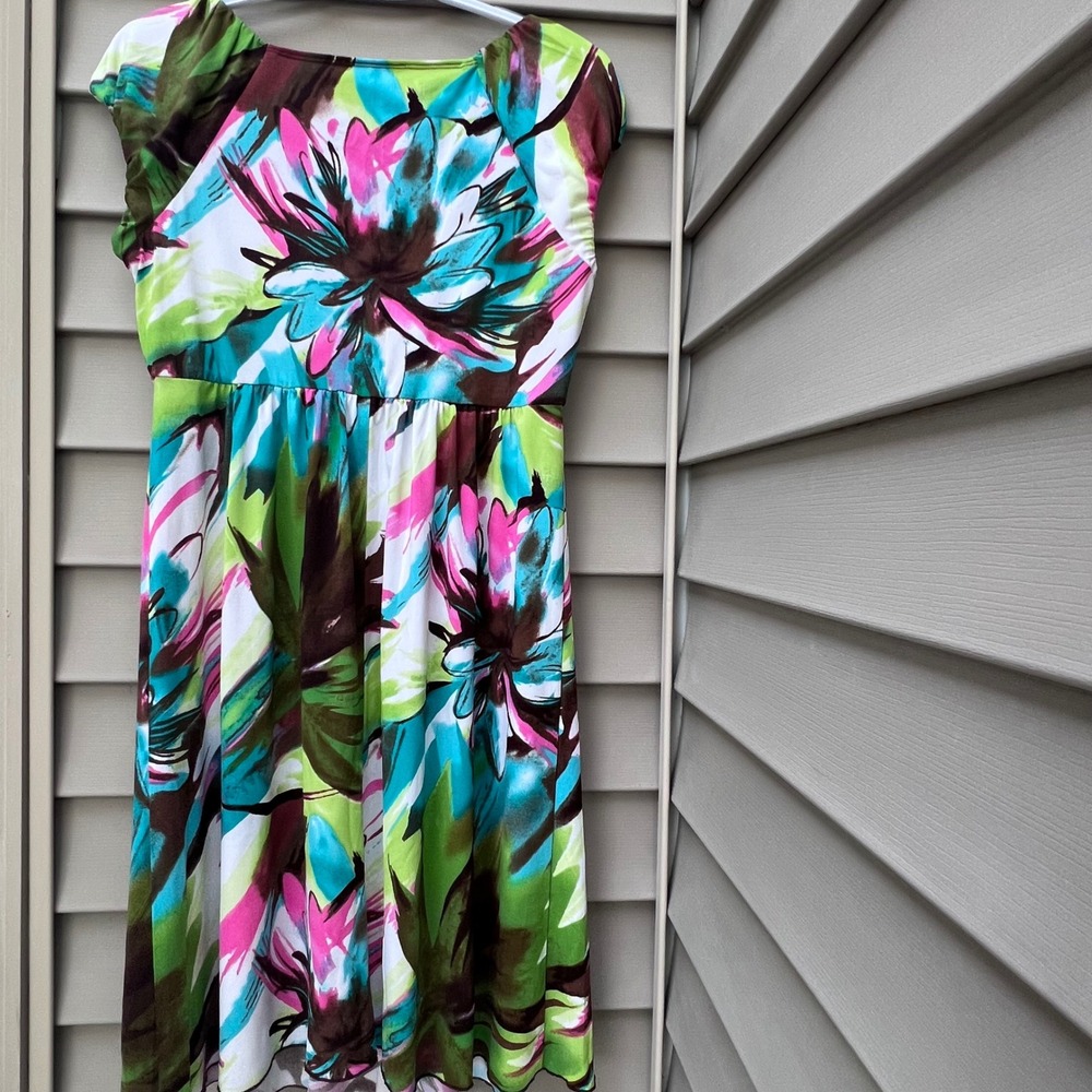 Retro Y2K Candies Womens Floral Empire Waist Dress Cap Sleeve Large - Picture 4 of 6